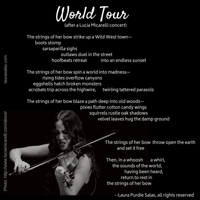 World Tour After A Lucia Micarelli Concert Poetry Friday Laura